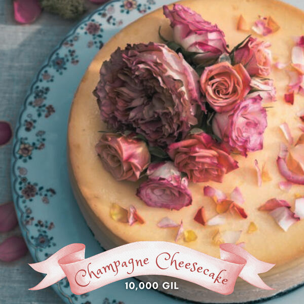 House Specialty. Our signature cheesecake made of homemade mascarpone and local Lavender Beds creamcheese mixed with hints of florals and infused with bubbly and crisp champagne.
