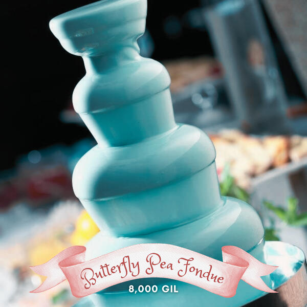 Our specially crafted creamy fondue of blue heaven made with Butterfly Pea and white chocolate ganache! Dip your favorite fruit and enjoy!
